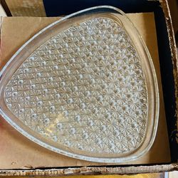 Vintage India glass Daisy & Button Snack Plates