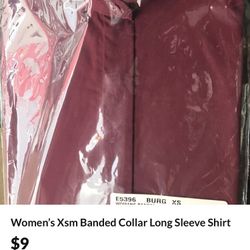 Lady Edwards extra small, longsleeve, banded collar shirt