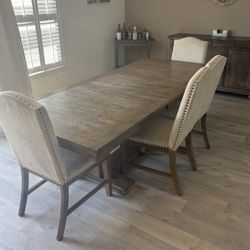 Dinner Table, Chairs, Bench AND BUFFET 