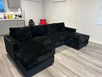 Brand new u shape double chaise comfy corduroy sectional