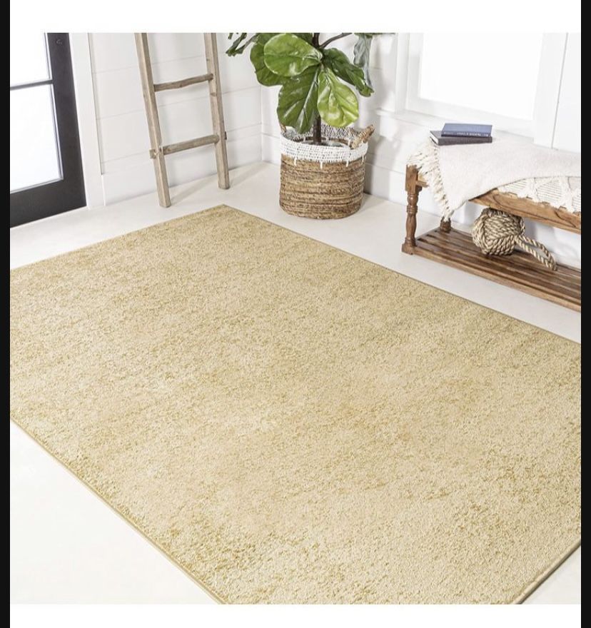 JONATHANY 5x8 Haze Solid Low Pile Indoor Area Rug Casual Contemporary Solid Traditional Easy Cleaning Bedroom/Kitchen/Living Room Non Shedding