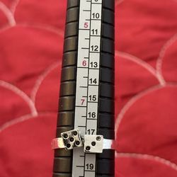 Fashion Silver Dice Ring Size 8 Harley Quinn Retro