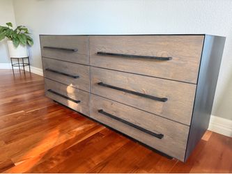 West Elm Massaro 6-Drawer Dresser | Umber Wood & Steel | Modern Industrial | $695