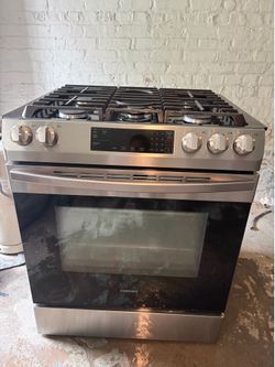 Samsung slide in gas range stainless steel