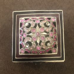 Nice Vintage Heavy Trinket/Jewelry Box Approx 2.5 X 2.5 1.5 H