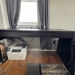 Ikea MICKE Desk, black-brown, 55 7/8x19 5/8 "