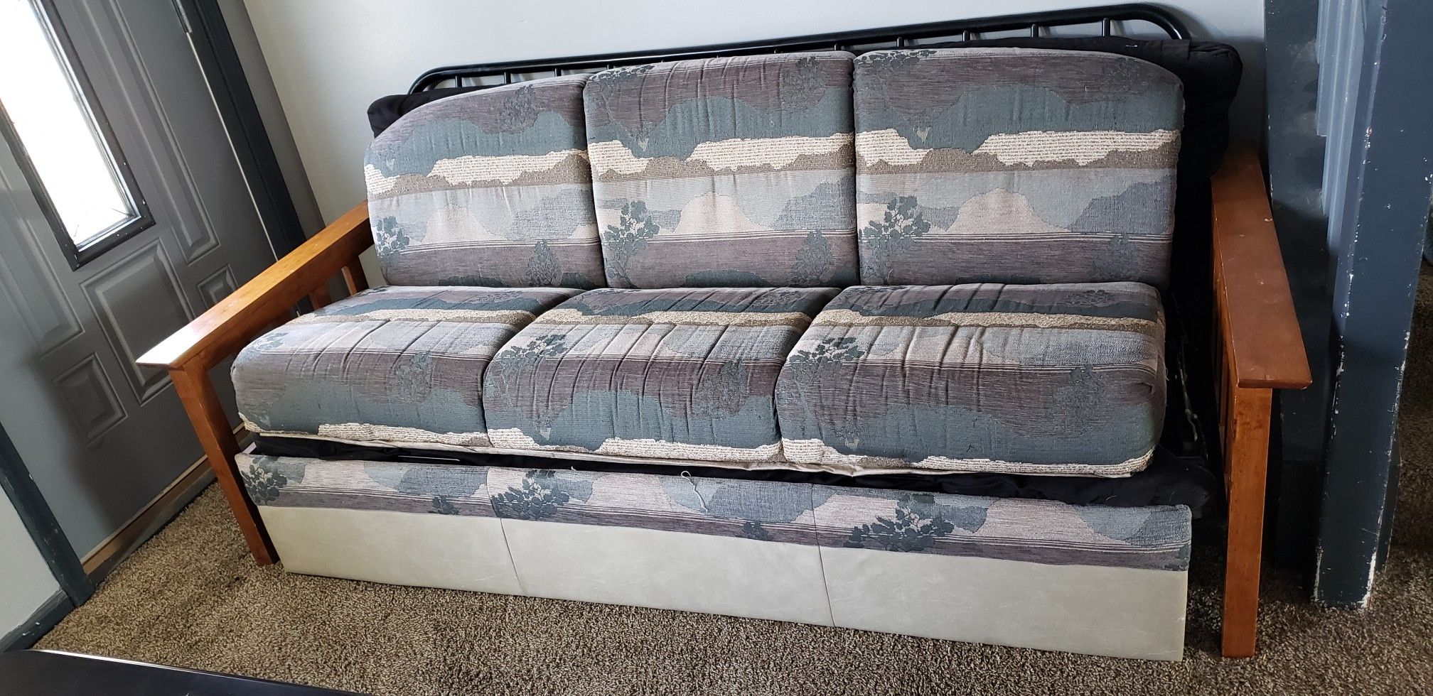 Wood frame futon & camper couch