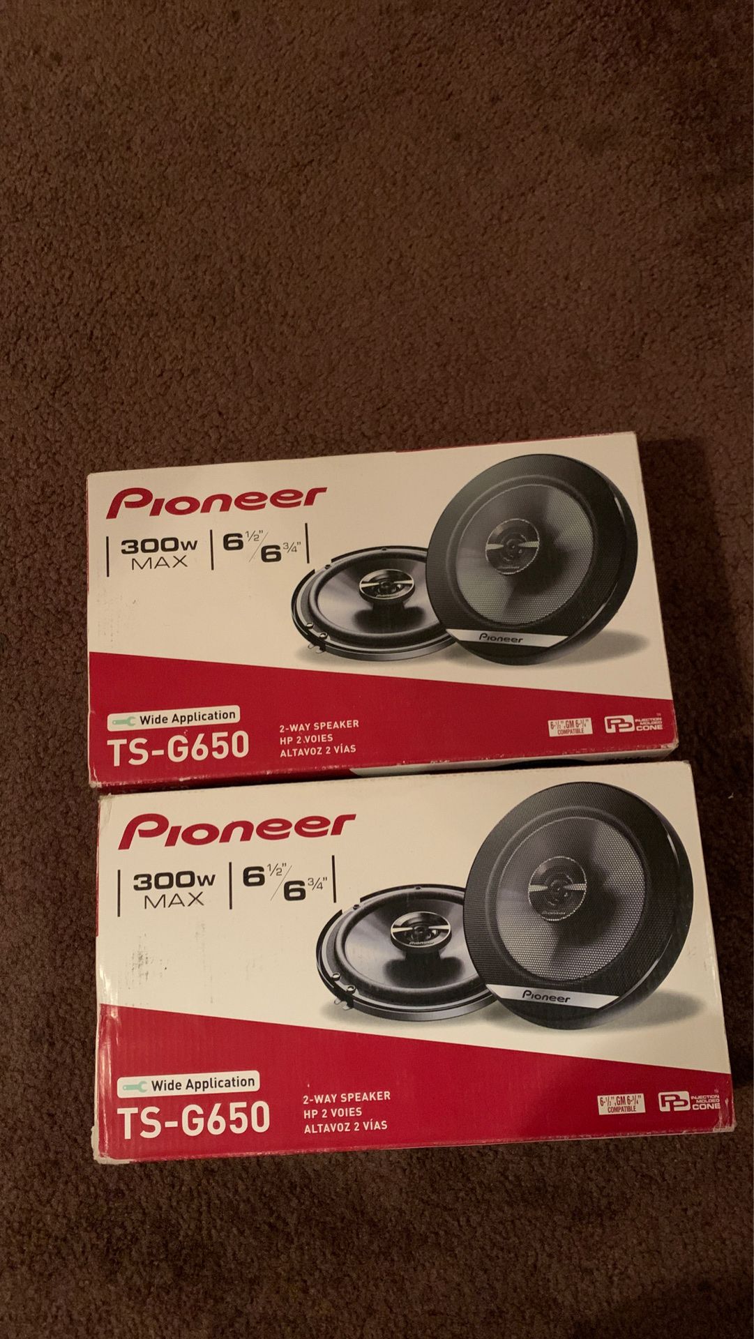 Pioneer TS-G650 Serie G - Altavoces de coche (2 vías, con conos compuestos IMPP, 2 unidades por caja),color gris oscuro