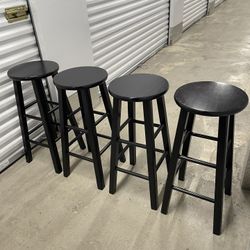 Winsome Element 29in Bar Stool Set, Black Finish, Solid Wood, Modern Design