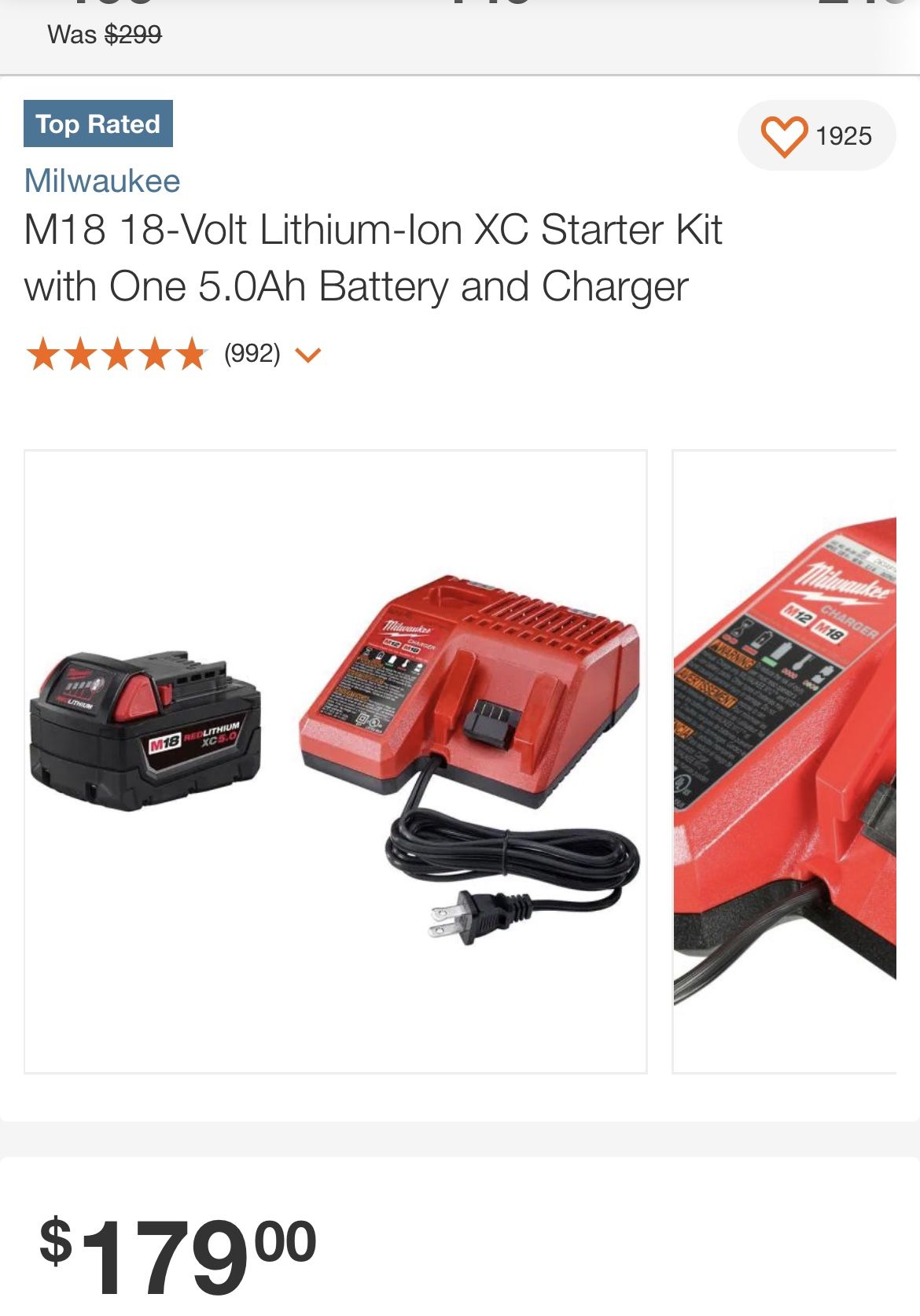 Milwaukee M18 Battery And Charger