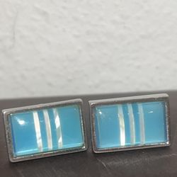Vintage Blue Lines Cufflinks