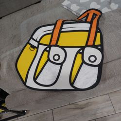 3D Style Comic Bag (Yellow Tote With Front Pockets)

