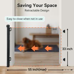 Black Retractable Safety Gate 