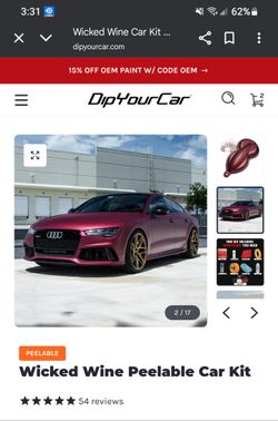 Wicked Wine Complete Car Plasti Dip Paint Kit Comes With Everything Needed Including Sprayer 