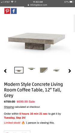 Concrete coffee table $699