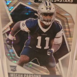 Panini ROOKIES & STARS METALLIC PULSAR PRIZM SILVER " MICAH PARSONS" RC 