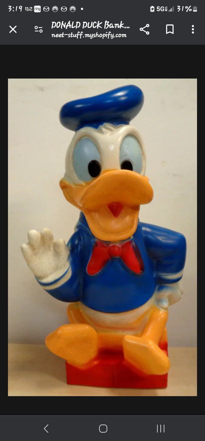 Walt Disney Donald Duck Bank