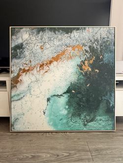 Large Framed Abstract Art – 37” × 37”
