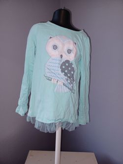 Faded Glory Girls Size 6 Owl Long Sleeve Shirt with Tulle Trim
Lightweight long sleeve shirt is a size 6