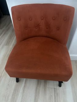 Rust Orange Tufted Accent Chair