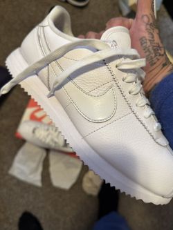 Leather All White Nike Cortez 