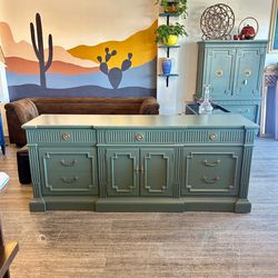 Green Dresser / Buffet / Sideboard / Credenza / Entertainment Center/ TV Stand