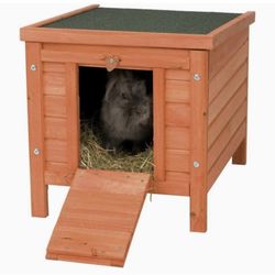 Seny Outdoor Cat House, Rabbit Hutch Small Animal Home, Shelter Weatherproof for Guinea Pigs Chinchilla (Brown)