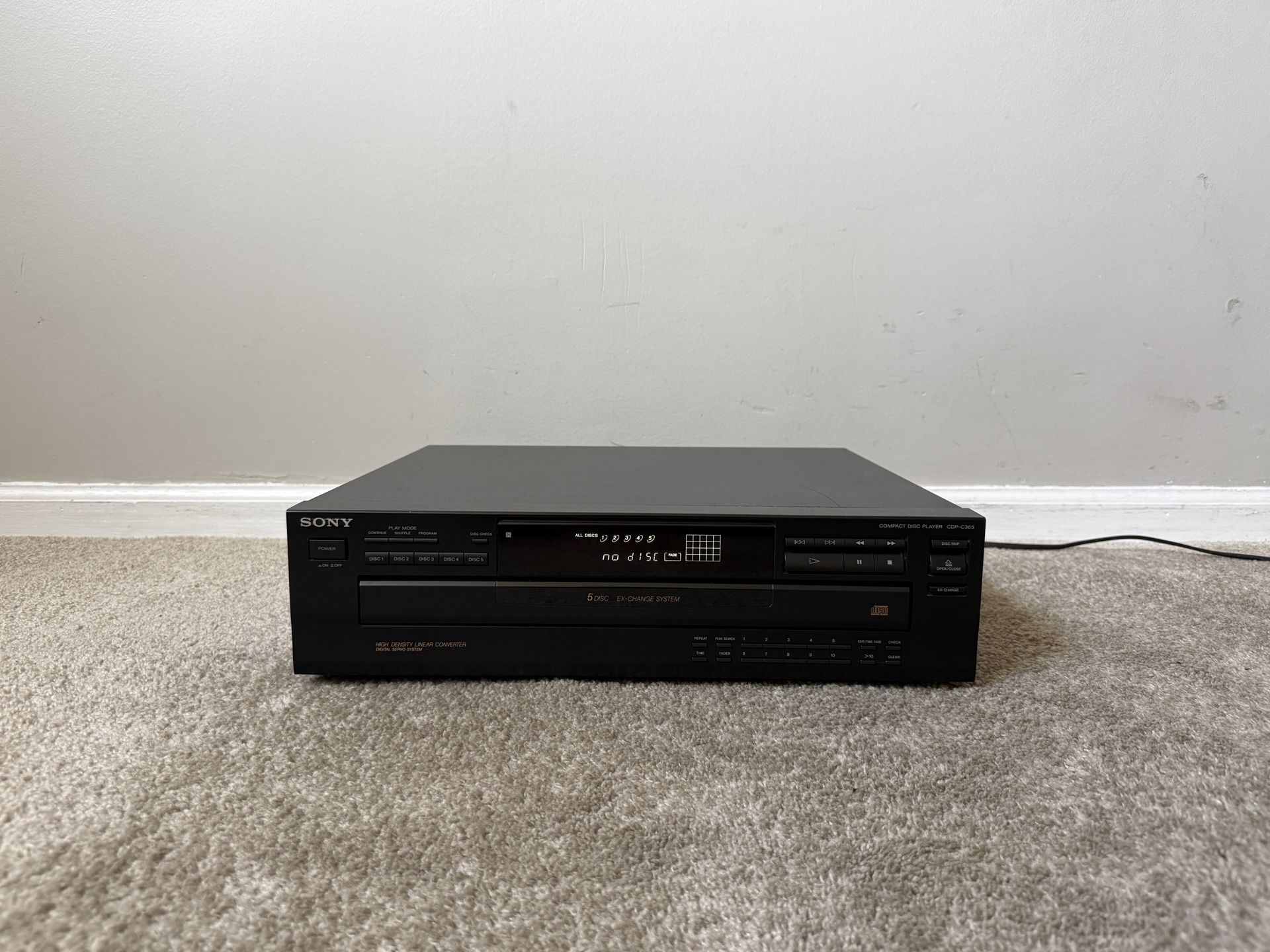Sony CDP-C365 5 Compact Disc CD Player Changer