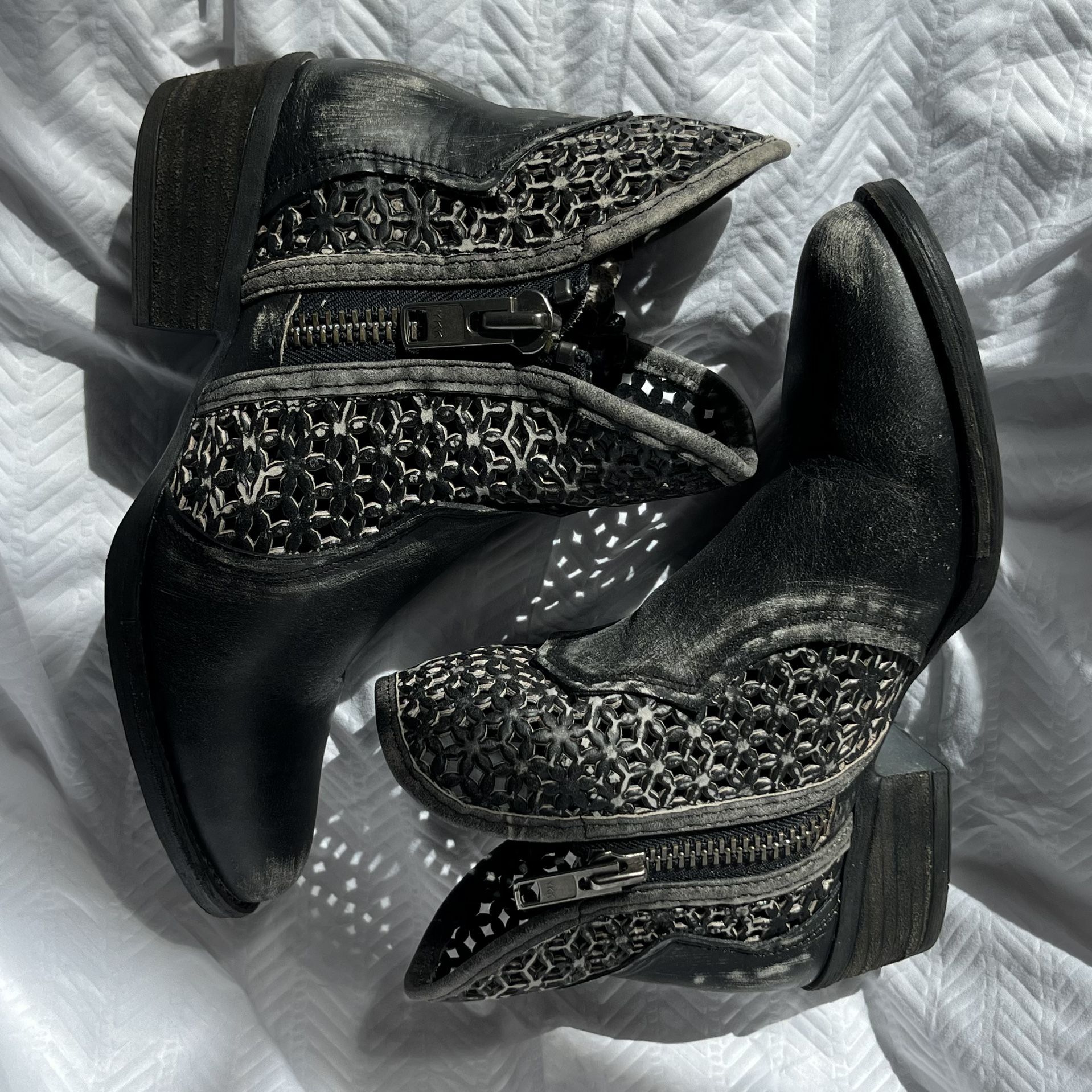 Nashville Lattice Leather Cowgirl Boots