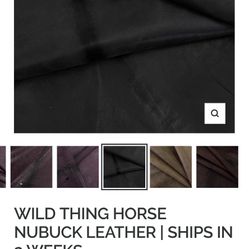 District Leathers - Full Nubuck Leather Hide - Black