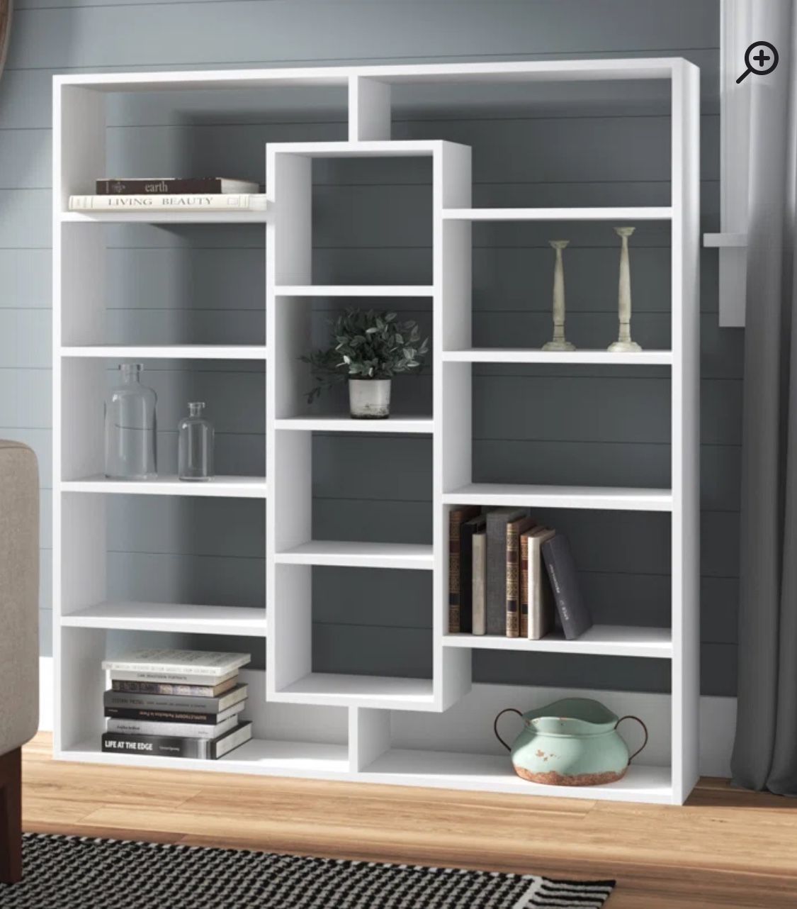 Geometric Bookshelves White -NEW Still In Box