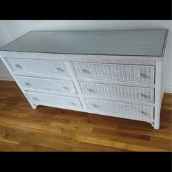 Wicker drawer white