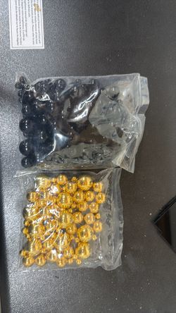 Junkin synthetic black and gold pearls