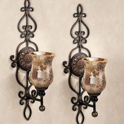 Leyanna Mosaic Wall Sconce Pair Aged Brown