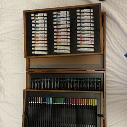 Art box - New water color paints, pastels, markers, color pencils