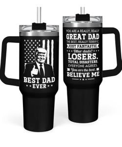 Best Dad Ever 40oz Tumbler with Handle – Gift for Dad, Great for Birthdays, Christmas, and Father’s Day