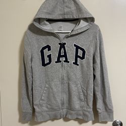 GAP Kids Grey Relaxed Logo Zip-Up Hoodie (Size XXL)