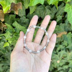 100% Natural Blue Flash Moonstone and Labradorite Bracelet #4