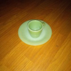 Vintage Fire King Jadette Mug And Plate
