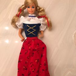 Barbie Vintage Doll  Figure Mattel 1960s  International Swiss Dolls Of The World