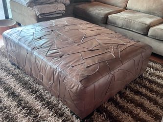 Leather ottoman