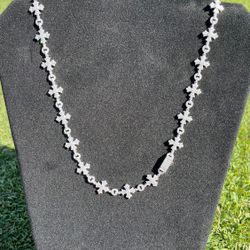 Solid Silver Moissanite Chain