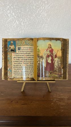 Vintage decoupage-style Psalm 23 Display