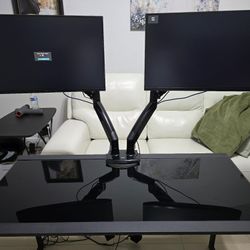 Desktop with two monitors