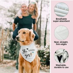 Dog Wedding Bandanas for Engagement Photos Bridal Party Show, Pet Wedding Gift for Puppy Small Medium Large Dogs Pet Accessories, I do Too