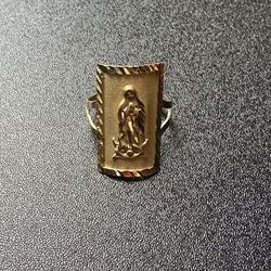 14k Gold Virgin Mary Ring Size 