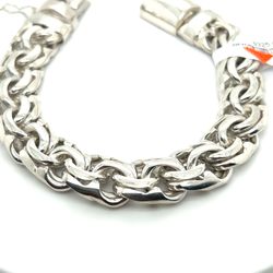 925 Sterling Silver Solid Chino Link Bracelet 14.7mm 93.50grams 8 1/2 161804 1