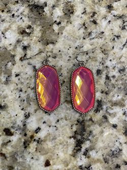 Bright Pink Shiny Earrings 