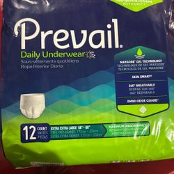 2XL Adult Diapers 12 Packs And 12 Count Per Pack 