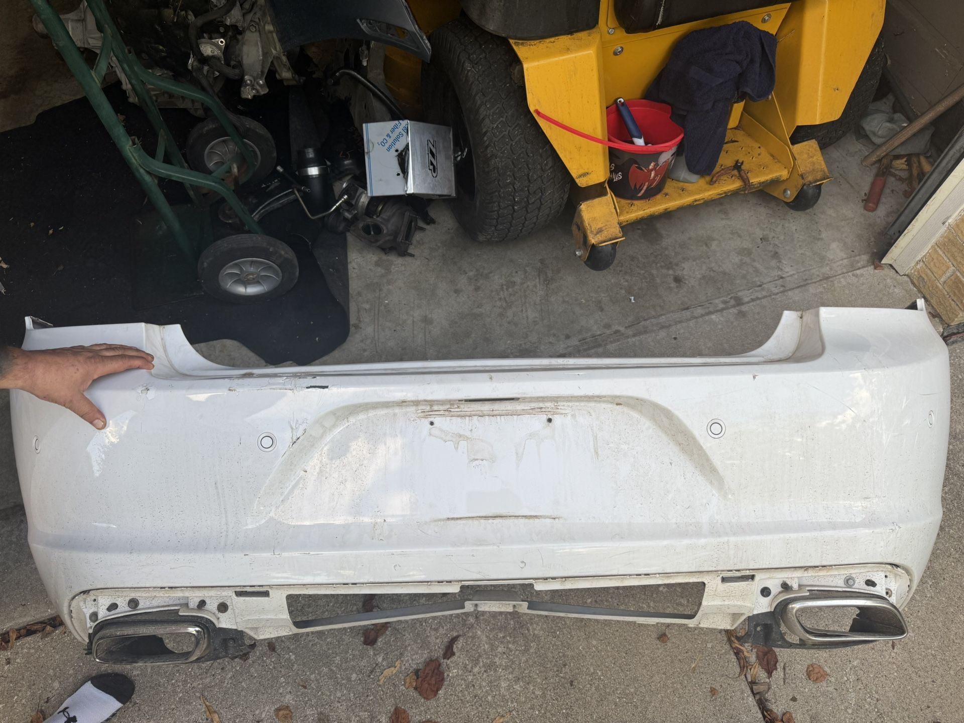 Dodge Charger SE SXT OEM Rear Bumper Cover White with sensors 2015 2016 2017 2018 2019 2020